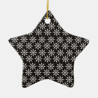 Ornamento De Cerâmica Flocos de neve preto e branco