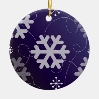 Ornamento De Cerâmica Flocos de Neve Roxos Elegantes
