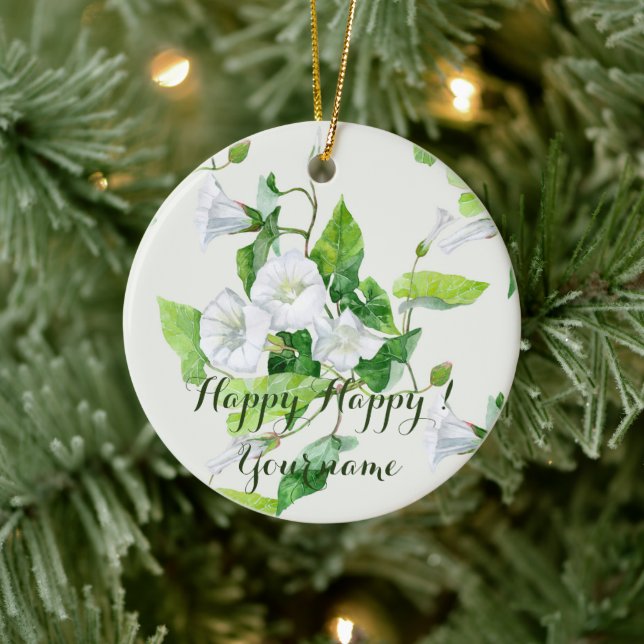 Ornamento De Cerâmica Flor branca com algas encharcadas (Árvore)