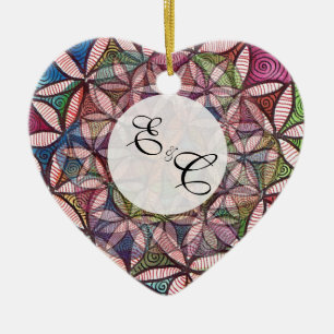 Ornamento De Cerâmica Flor da Life Watercolor art