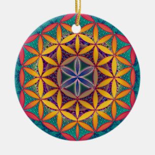 Ornamento De Cerâmica Flor da Vida