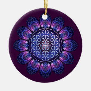 Ornamento De Cerâmica FLOR DA VIDA / Blume des Lebens - Mandala II