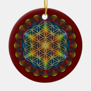 Ornamento De Cerâmica FLOR DA VIDA / Blume des Lebens - Mandala III