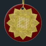 Ornamento De Cerâmica Flor Da Vida - Índia Mandala 4<br><div class="desc">Spirit Symbol Vintage Design por EDDA Froehlich / EDDArt | A Flor da Vida (Blume des Lebens) é a língua original do universo; formas, geometria, números e proporções. Ele irradia harmonia e perfeição da geometria sagrada e significa infinidade e ordem perfeita. Espalhe a mensagem espiritual! | Para outros designs e...</div>