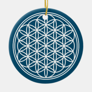 Ornamento De Cerâmica FLOR DA VIDA - Símbolo de Geometria Sagrado 2