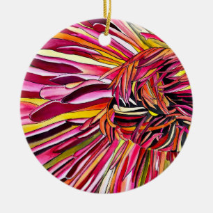 Ornamento De Cerâmica Flor de aquarelas de crisântemos