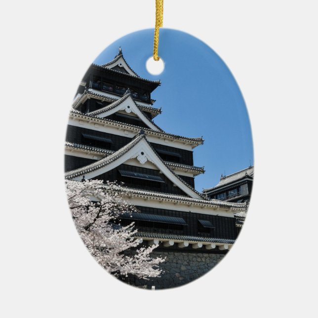 Ornamento De Cerâmica Flor De Cereja No Japão (Frente)