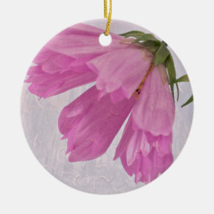 Ornamento De Cerâmica Flor de Cosmo com Textura Rosa