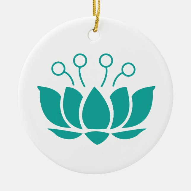 Ornamento De Cerâmica Flor de Lotus (Frente)