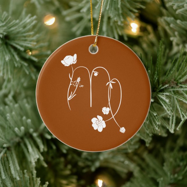 Ornamento De Cerâmica Flor de nascimento de Virgem Zodiac (Árvore)