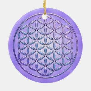 Ornamento De Cerâmica Flor de Vida / Blume des Lebens - violeta de selo