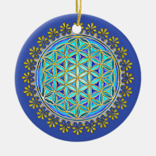 Ornamento De Cerâmica Flor De Vida - Vintage Blossom Ornações 1