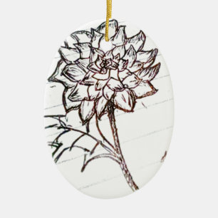Ornamento De Cerâmica flor dos rosas brancos
