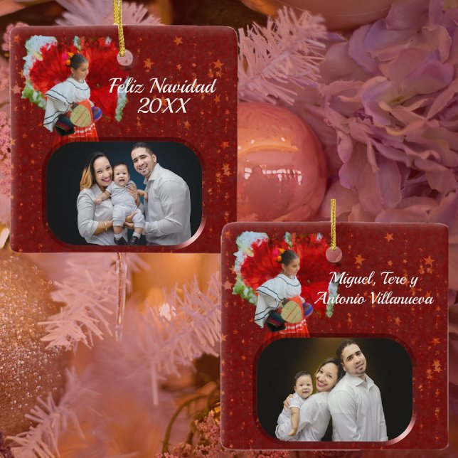 Ornamento De Cerâmica Flor e Estrelas Feliz Natal 2555 (Criador carregado)