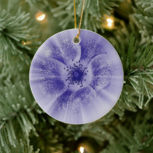 Ornamento De Cerâmica Flor em azul