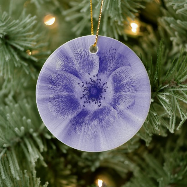 Ornamento De Cerâmica Flor em azul (Árvore)