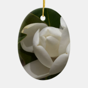 Ornamento De Cerâmica flor em botão branca de magnólia do sul