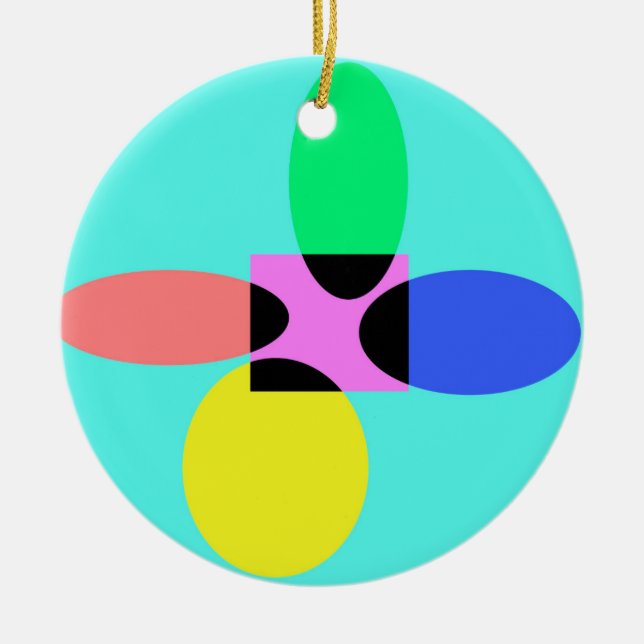 Ornamento De Cerâmica Flor futurística (Frente)