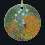 Ornamento De Cerâmica flor jardim klimt gustav cottage<br><div class="desc">Um clássico trabalho de arte de Gustav Klimt,  Cottage Garden,  Bauergarten,  1907,  é um close up of a florden,  uma pintura floral colorida.</div>