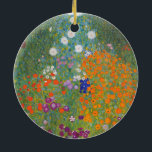 Ornamento De Cerâmica flor jardim klimt gustav cottage<br><div class="desc">Um clássico trabalho de arte de Gustav Klimt,  Cottage Garden,  Bauergarten,  1907,  é um close up of a florden,  uma pintura floral colorida.</div>