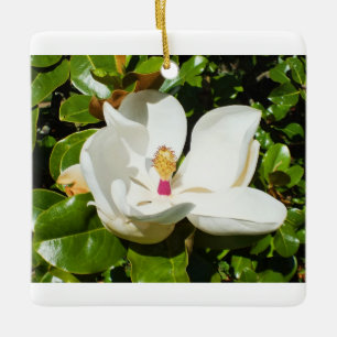 Ornamento De Cerâmica Flor Magnolia