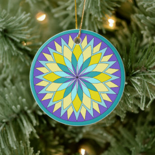 Ornamento De Cerâmica Flor Mandala