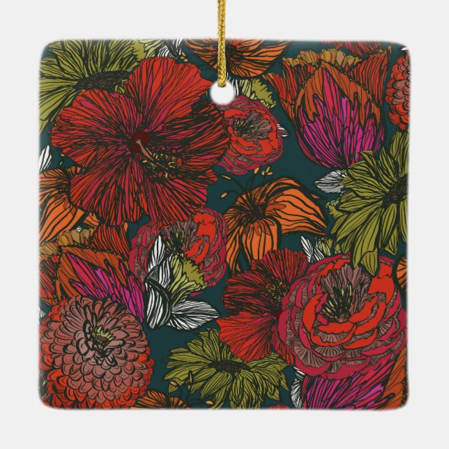 Ornamento De Cerâmica Flor Medley (Verso)