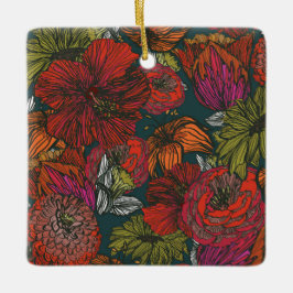 Ornamento De Cerâmica Flor Medley