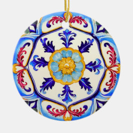 Ornamento De Cerâmica Flor Siciliana Barroca I