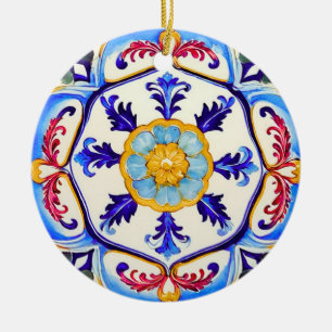 Ornamento De Cerâmica Flor Siciliana Barroca I
