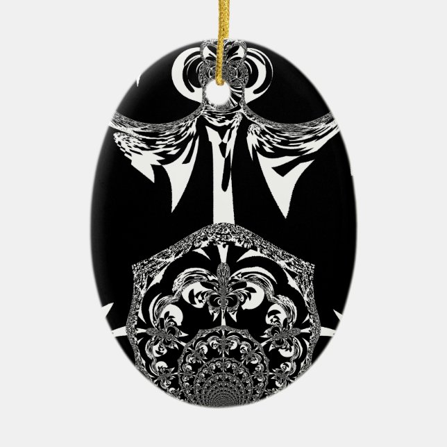 Ornamento De Cerâmica Flor Tribal (Frente)