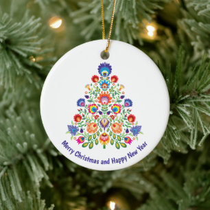 Ornamento De Cerâmica Florais Encantados: Uma Teoria de Yuletide Folclor