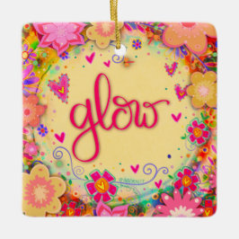 Ornamento De Cerâmica Floral Amarelo Divertido Que Incentiva A Inspirivi