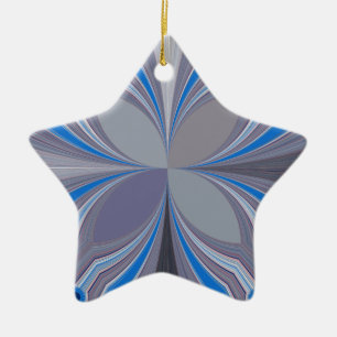 Ornamento De Cerâmica Floral Azul