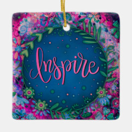 Ornamento De Cerâmica Floral Divertido Inspire Bonito Inspirividade Card