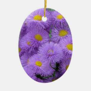 Ornamento De Cerâmica Floral Roxo