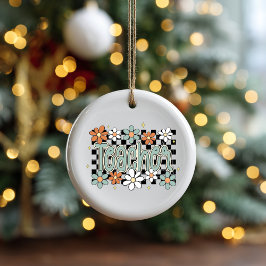 Ornamento De Cerâmica Floral Teacher Ceramic Ornament