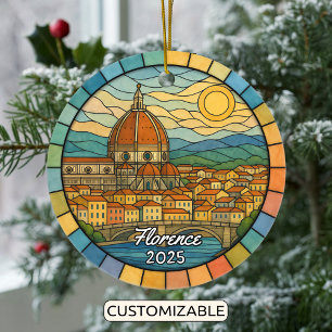 Ornamento De Cerâmica Florença de Vidro Conservado Personalizado, Itália