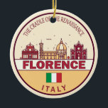 Ornamento De Cerâmica Florence Itália City Skyline Emblem<br><div class="desc">Florence minimalista,  colorida design de arte,  com monumentos e marcos da cidade de Itália.</div>