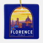 Ornamento De Cerâmica Florence Italy Viagem Art Vintage<br><div class="desc">Design de arte vetorial de Florence. Florença,  capital da região da Toscana,  é o lar de muitas obras-primas da arte e da arquitetura renascentista.</div>