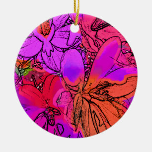 ORNAMENTO DE CERÂMICA FLORES