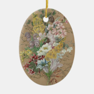 Ornamento De Cerâmica Flores Alpinos Vintage Anna Stainer-Knittel