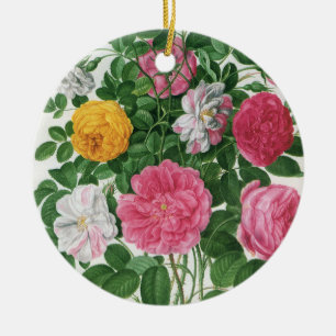 Ornamento De Cerâmica Flores Antigas em Flor, Rosas de Jardim da Primave