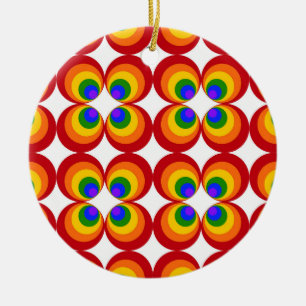 Ornamento De Cerâmica Flores Arco-íris Trippy