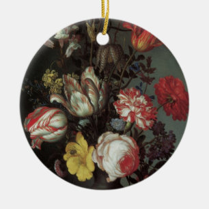 Ornamento De Cerâmica Flores Barrocas Antigas por Balthasar van der Ast