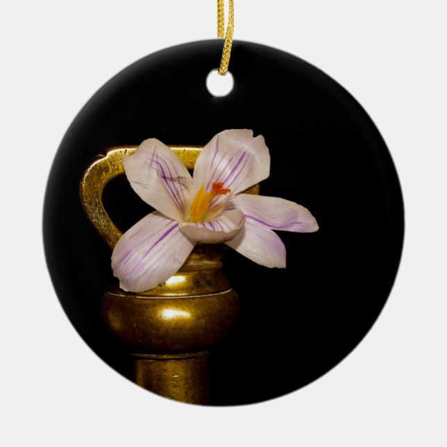Ornamento De Cerâmica Flores da Primavera (Frente)