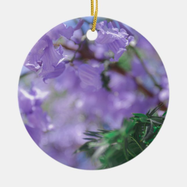 Ornamento De Cerâmica Flores de Árvore Purple Jacaranda (Frente)