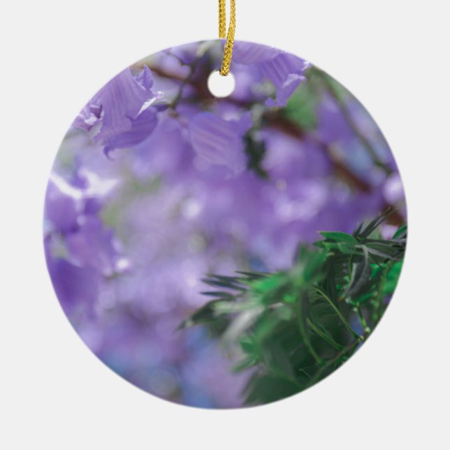 Ornamento De Cerâmica Flores de Árvore Purple Jacaranda (Frente)