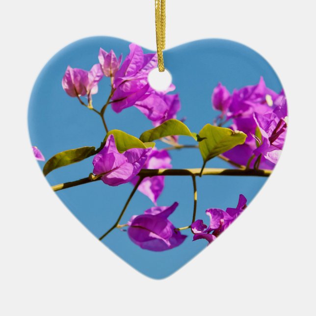 Ornamento De Cerâmica Flores de Bougainvillea (Frente)