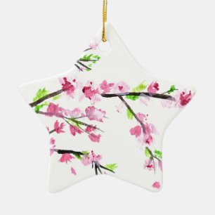 Ornamento De Cerâmica Flores de cerejeira